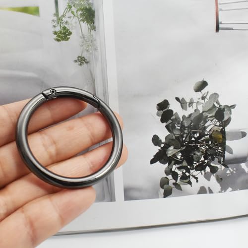 Bytiyar 3 Inch Gun Black Large Round Carabiner Clips for DIY Keychains Bags & Crafts - 6 pcs