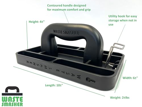 Waste Smasher Handheld Trash Compactor - Reusable Kitchen Garbage Tamer with Wide 6x10