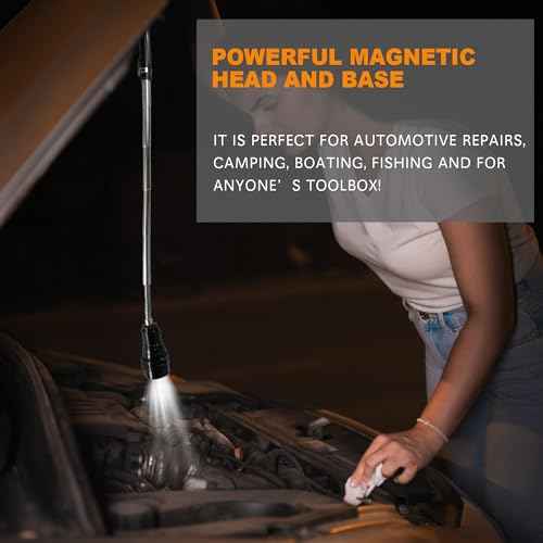 Gifts for Men, Stocking Stuffers for Men, Magnetic Pickup Tool White Elephant Gifts for Adults, Christmas Dad Gifts for Dad Him Husband Birthday, Telescoping Magnet w/LED Flashlight Cool Stuff Gadgets
