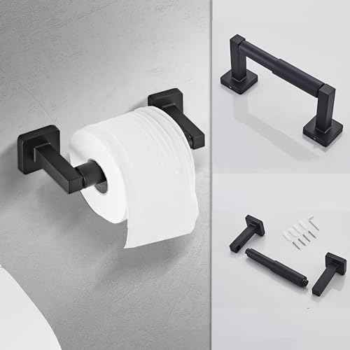 Matte Black Bathroom Hardware Set 8 Pieces,Towel Bar Set Stainless Steel Wall Mounted, Includes 23.6In Hand Towel Bar, Towel Ring, Robe Towel Hooks,Toilet Paper Holder, Bathroom Towel Rack Set