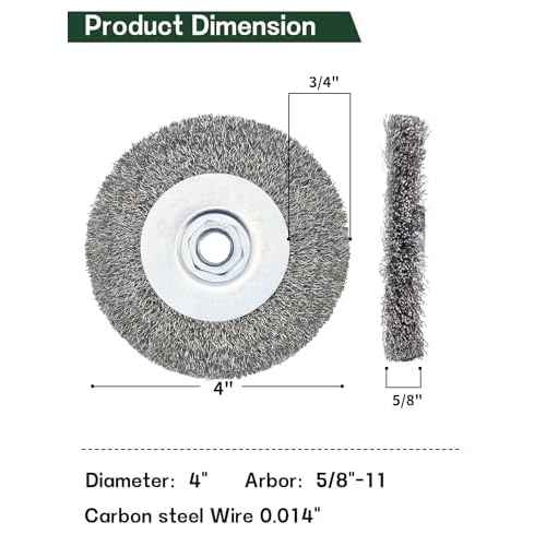Crimped Wire Wheel Brush 4in 5/8-11 Threads Arbor for 4-1/2" Angle Grinder Metal Rust Paint Stain Removal - 1pcs