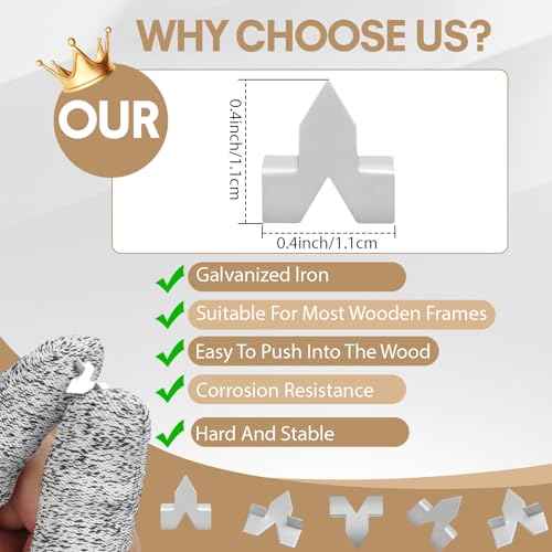 300 Pcs Glazing Push Points, Zinc Plated Rust-Resistant Glazier Points for Picture Framing, Glass Installation, Cross Stitch Art and Window Glazing