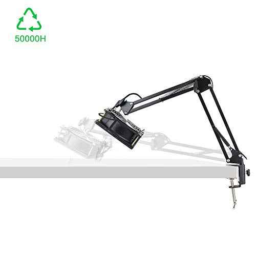 Adjustable Solder Smoke/Fume Absorber, Remove Fume Extractor Absorber Fan Quiet Working Fan with Adjustable Table Clamp for ESD Soldering Station Work, Eliminate Toxic Fumes helpful for Health