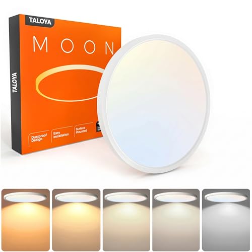 TALOYA 12 Inch LED Ceiling Light 20W Flush Mount with 5 Color Temperatures - White, 1 Pack