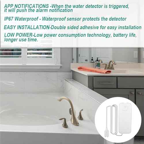 3PCS Wifi Water Leak Detector Kit, 80dB Water Sensor Alarm, Sump Pump Leakage Alarm, TUYA APP Free Remote Monitoring for Water Leakage, SMS and Phone Notification Can Be Enabled, AAA Battery Powered