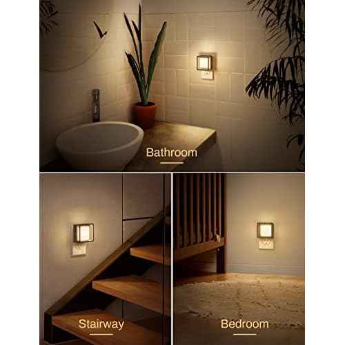 DORESshop LED Night Light, Night Lights Plug Into Wall [2 Pack] with Dusk-to-Dawn Sensor, Dimmable Nightlights, Adjustable Brightness for Bathroom, Hallway, Bedroom,Kids Room,Stairway,Soft White