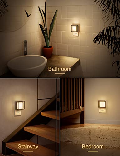 DORESshop Soft White LED Night Light 2 Pack Plug-In Wall Night Lights 3000K
