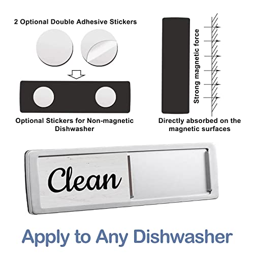 Oxepleus Clean Dirty Magnet for Dishwasher - Farmhouse A-Silver