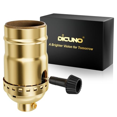 DiCUNO Gold 3-Way Lamp Socket Replacement UL Listed E26 Repair Kit