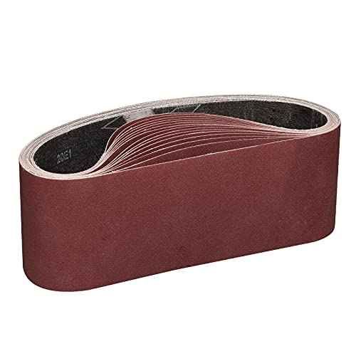 3 x 21 Inch Sanding Belts 180 Grits - 12 Pack Sanding Belt Aluminum Oxide Belt Sander Belts,Best for Sanding Wood,Metal and Paint