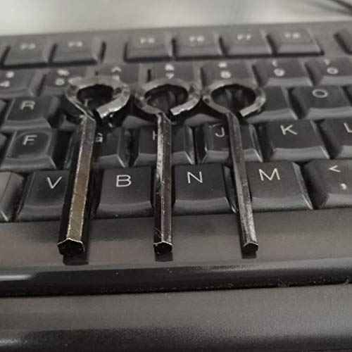 1/8¡± Standard Hex Dogging Key with Full Loop, Allen Wrench Door Key for Push Bar Panic Exit Devices, Solid Metal - 10 Packs(1/8, black)