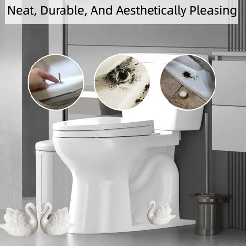 Bnrkmeb White Swan Decorative Ceramic Toilet Bolt Covers - Easy Install