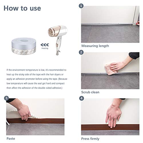 TAROSE Lucent 25mm Weather Stripping Silicone Door Seal Strip 16.5ft Clear