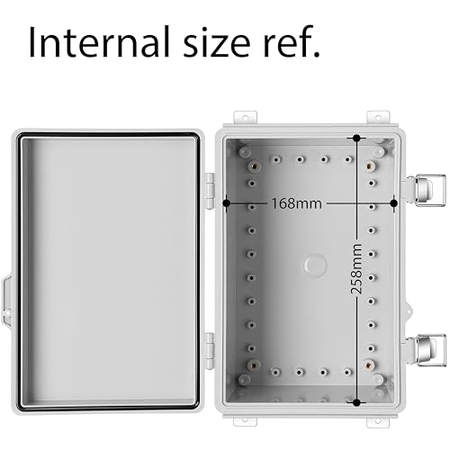 Gratury Waterproof Electrical Junction Box 11.4x7.5x5.5 Inches IP67 Enclosure with Hinged Cover
