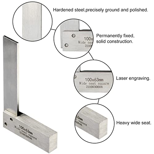 Machinist Square Precision Engineer Wide Seat 90 Right Angle Ground