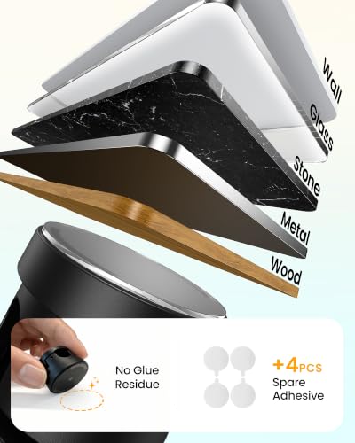 Silkland 6 Pack Black Snap-Lock Cable Clips Rotatable Cord Holders for Nightstand