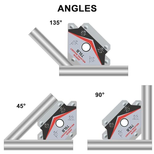 GUTIMORE Welding Magnets 25LB&55LB&75LB 6Pcs Welding Magnet Set, Magnetic Welding Holder, Holding Power Welding Accessories