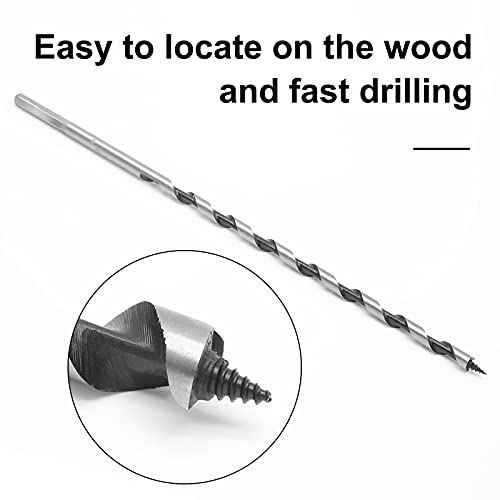 1/4 Inch Diameter Wood Auger Drill Bit, 9 Inch (23cm) Length Ship Auger Bit Wood Hole Cutter for Hardwood, Softwood - 2 Pack
