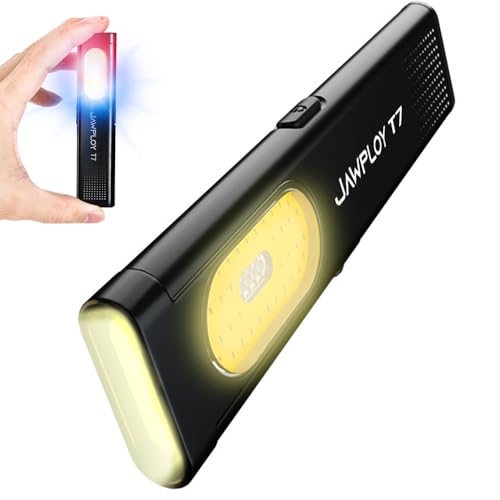 Pocket Flashlight Rechargeable EDC Flashlight, 675LM£¬ Dual Light Source with 7 Modes/Red & Blue Strobe, Clip-on Light, IPX4 Magnetic LED Flashlight for Emergency, Signaling/Cycling/Outdoor