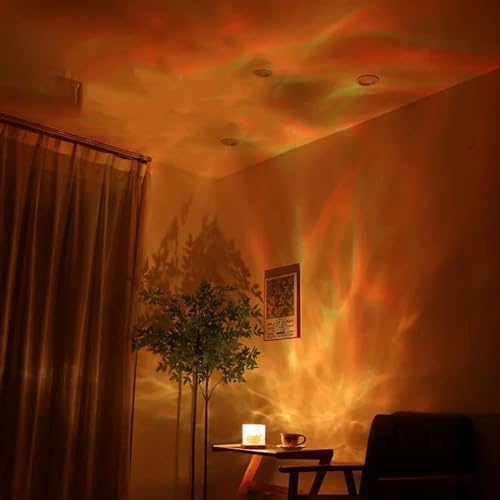 Growalleter Blue Ocean Wave Projector Light - Water Ripple Mood Night Lamp with Remote