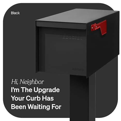 Adoorn Large Black Post Mount Mailbox - USPS Approved, 20.75" x 9.5" x 9.5"