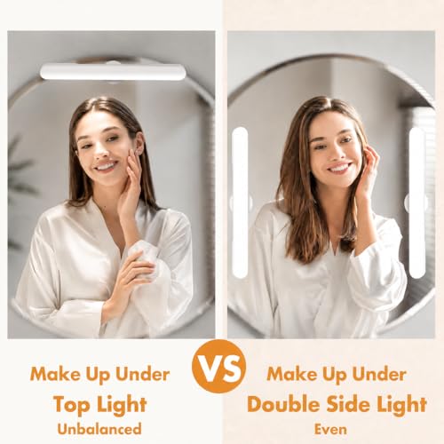 cambk Set of 2 White Vanity Makeup Lights Rechargeable LED Mirror Lighting
