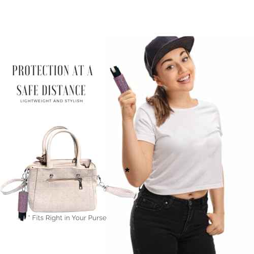 Cute Bling Pepper Spray Keychain for Women - Lightweight, Easy-to-use Safety Twist Top for Quick Release Fashion Keychain Accessiory for Personal Protection