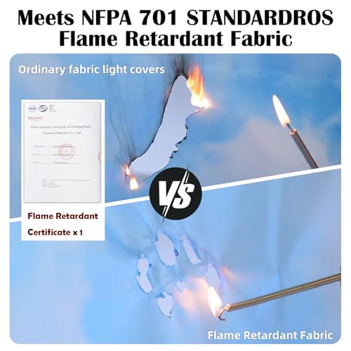 ANGSYLTH Blue Skies & White Clouds Fluorescent Light Covers 4 Pack Flame Retardant