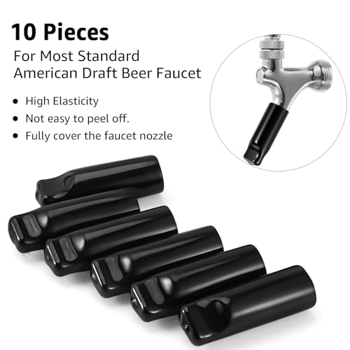 MRbrew Beer Tap Cover Set 10 Pack – Universal Rubber Nipple Soothers for Standard Draft Faucets