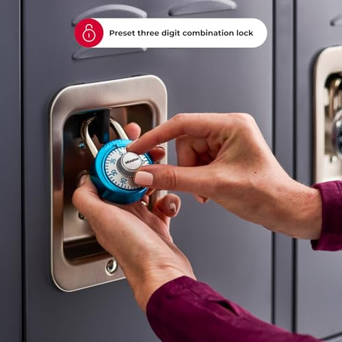 Master Lock Combination Padlock Light Blue Gym & School Lock 1561DLTBLU