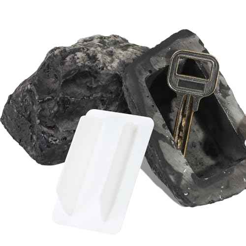 Fake Rock Key Hider, Hide a Spare Key for Outside, Hidden Keys Storage for Outdoor Garden (Style A)