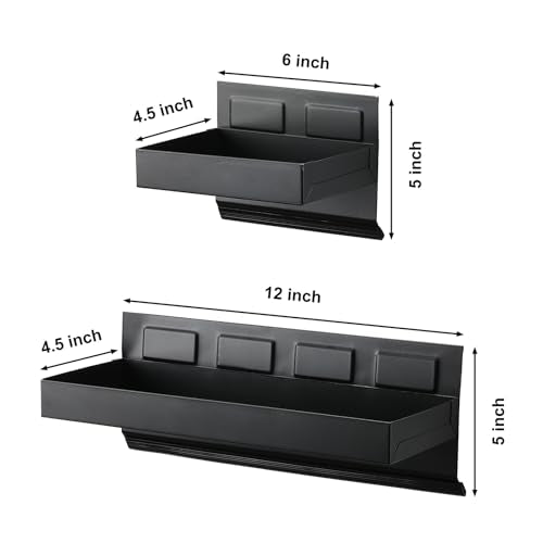 Mayouko Black Magnetic Toolbox Shelf 4-Piece Tray Set with Paper Towel & Can Holders