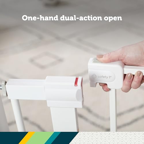 Safety 1st Easy Install Walk-Through Baby & Pet Gate 29-38" White, 28" Tall, 1-Pack