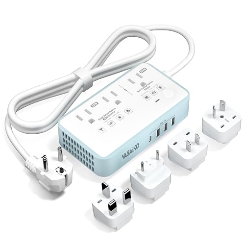 VASAIKO White 2000W 220V to 110V Travel Voltage Converter & European Plug Adapter