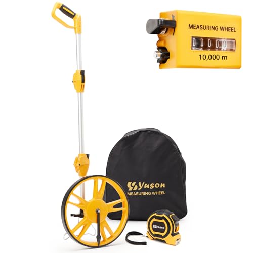 YS YUSON Metric Measuring Wheel 10,000m Foldable, 12-Inch Wheel with Carry Bag