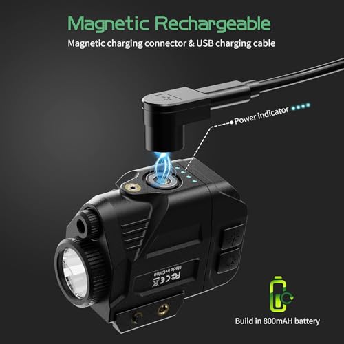 Pistol Light Laser Combo Tactical Green Beam and Flashlight for Gun 500 Lumens Rechargeable Rail Mounted Light for Handgun Picatinny 1913
