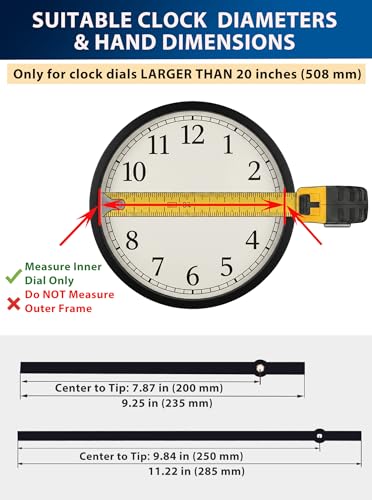High Torque Clock Movement Replacement Kit with 0.59 Inch Thread for Large Wall Clocks