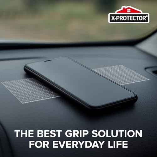 X-Protector Rubber Grip Tape Strips - 10 PCS Pack of Non-Abrasive Grip Stickers - 2"x8.5" Heavy-Duty Non Slip Adhesive Strips - Clear Waterproof Rubberized Grip Tape for Handles!