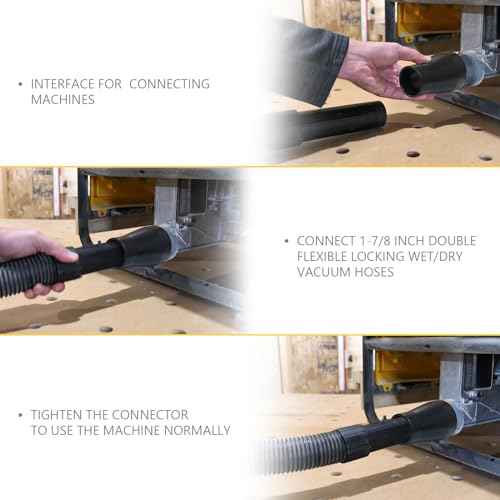 Table Saw Vacuum Adapter Replacement for Dewalt DWE7491RS DWE7491 Table Saw Dust Collector Suitable for Connecting 2 1/2" Table Saw Outlet Connected to 1 7/8" Shop Vac Hose, 1Pcs