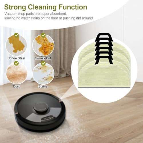 6 Pack Vacmop Replacement Pads for Shark RV2610WA AV2610WA AV2620WA AV2630WA RV2410WD Matrix Plus AI Ultra 2-in-1 Robot Vacuum Mop