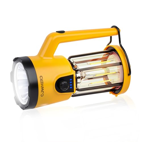 Lanterns for Power Outages, LED Lantern Flashlight, 2000LM Rechargeable Camping Light, 4200mAh Battery, 4 Modes, 2625ft Beam, 8Hr Runtime, IP43 Waterproof for Home, Hiking, Fishing, Outdoor