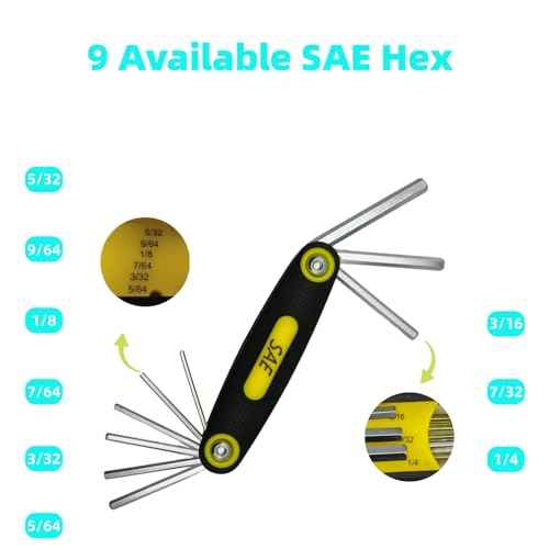 warmtree 17-Piece Folding Allen Wrench Set | Metric & SAE Sizes | 2-Pack Portable Hex Tool for Home Repair & Professional Use