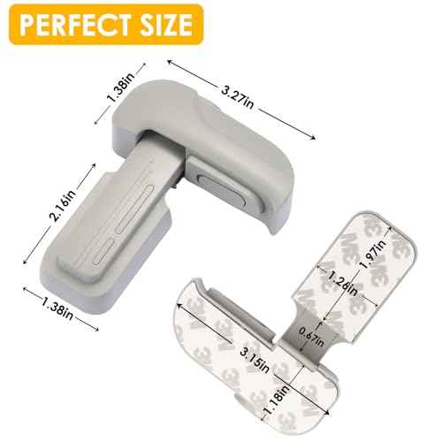 Fridge Lock for Kids - Refrigerator Lock & Freezer Lock, 2-Pack Dual Mode, Child Proof, Adhesive No-Drill Fridge Child Lock to Keep Fridge/Freezer Door Closed - Keep Toddlers & Pets Safe(Gray)