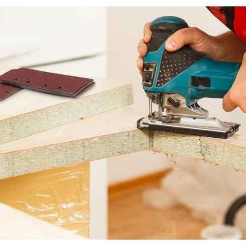 Sand Paper Sheets 40 PCS, 8 Holes Hook & Loop Sandpaper Sanding Sheet Assorted for 1/3 Sheet Sander, 60/80/120/180/320/600/800/1000 Grits Sandpaper for Wood Metal Crafts Plaster and Other Surfaces