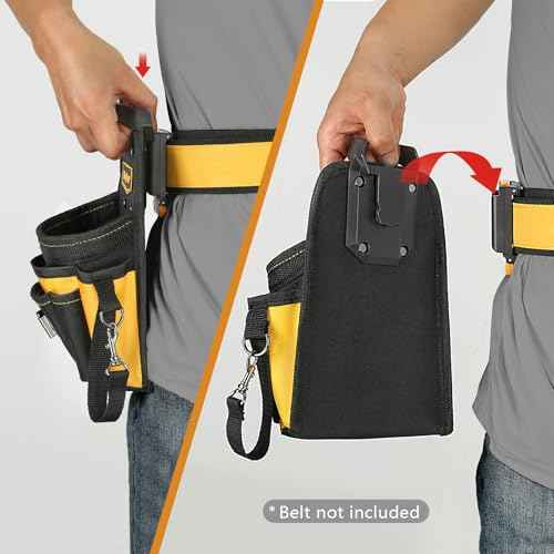 Tool Pouches, Tool Belt Pouch, Electrician Tool Pouch, Quickly Attach & Release Tool Belt Pouch with Clip, Tool Bag Multi-Pocket, Heavy Duty Utility Pouches for Carpenters & Home Improvement