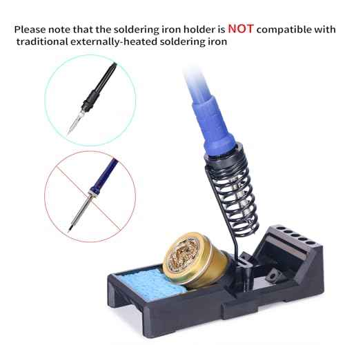 YIHUA X-4 Premium Soldering Iron Holder with Brass Wool, Cleaning Sponge and Solder Tip Slots