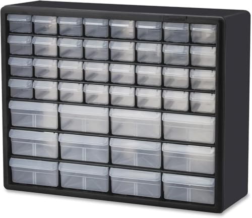 Akro-Mils Black 44-Drawer Plastic Storage Cabinet - 20"W x 6"D x 16"H, 1 Pack