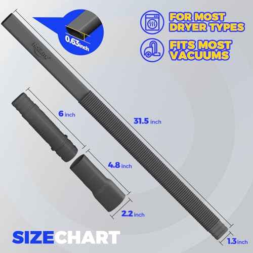 Holikme Dryer Vent Cleaner Kit Vacuum Hose Attachment Brush,Black