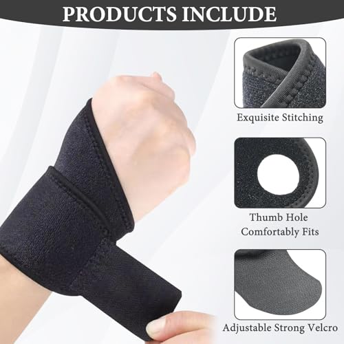 4 PCS Kids Wrist Brace, Night Wrist Sleep Support Brace, Adjustable Compression Straps, Fits Wrists of Different Sizes, Suitable for Children's Sports Sleep (Pink+black)