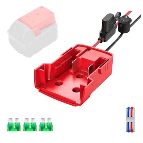 Power Wheel Adapter Set for Milwauke 18V Battery with 14AWG Wire for Robotics, Work Lights, RC Trucks, and RC Toys